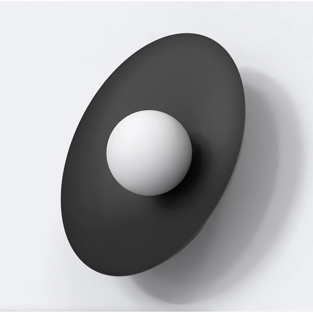 Lampada a parete Inspo in acciaio nero opaco e vetro