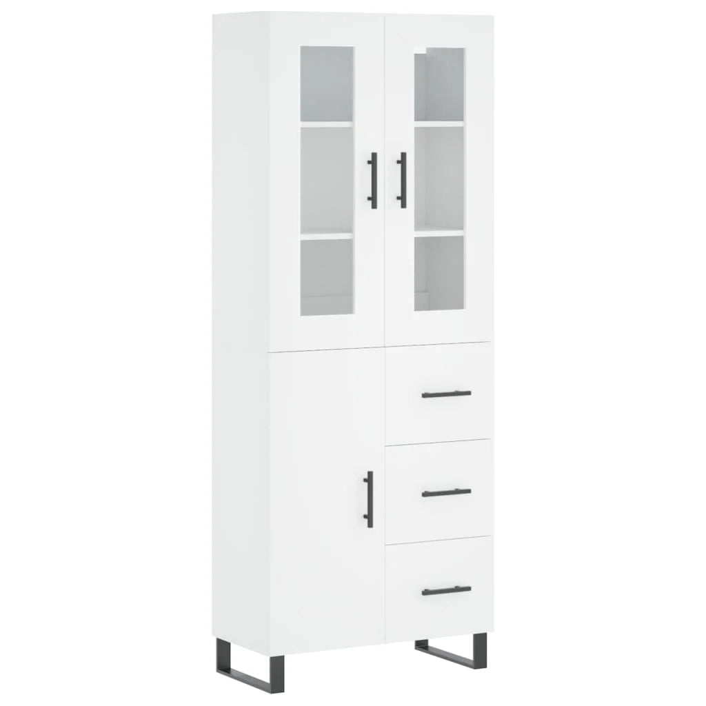 Buffet credenza cassettiera armadio mobile contenitore organizer cucina soggiorno salotto alto 69,5 x 34 x 180 cm legno ingegnerizzato bianco 02_0032630