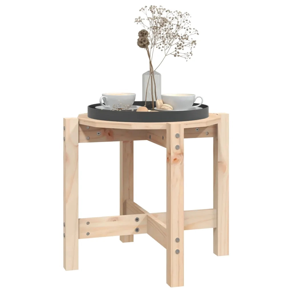 Tavolino da Salotto Ø 52,5x45 cm in Legno Massello di Pino 822307