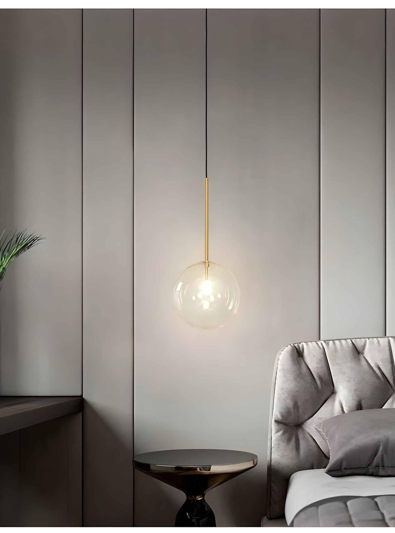 Lampada Da Soffitto A Sospensione Con Sfera Di Vetro 20cm APP1683-1CP