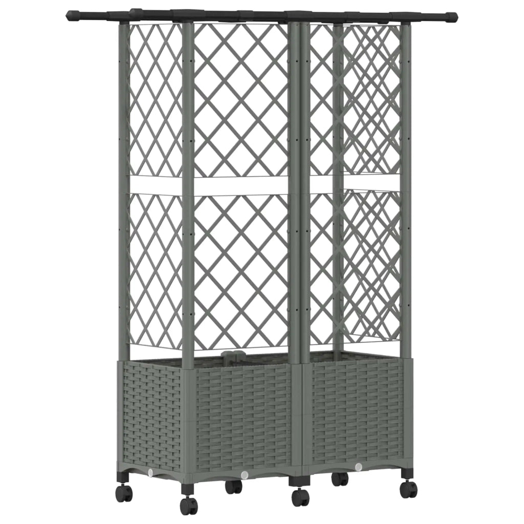 Letto Rialzato con Griglia e Tetto Grigio Chiaro PP 3423040