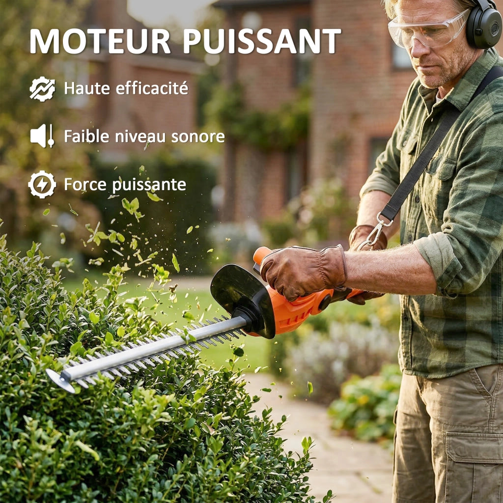 Tosaerba Elettrico con Manico Telescopico ¨C zephmum ¨C Lame 51 cm 2 Batterie 4.0 Ah 112.5x15x14.5cm Arancione