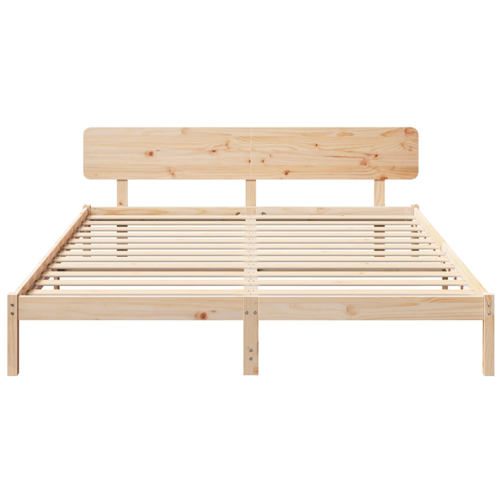 Struttura letto con testiera 180x200 cm Legno massello di pino