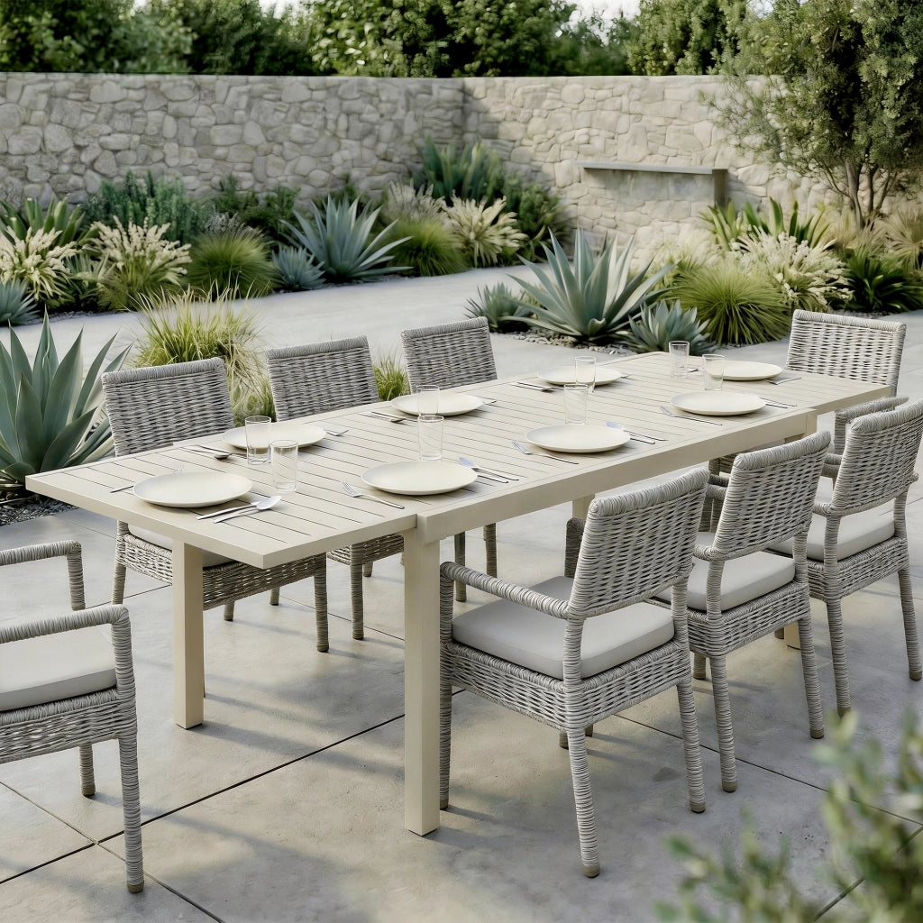 Tavolo da Giardino Allungabile ¨C Zephmum ¨C Bianco 150/225x85x75 cm