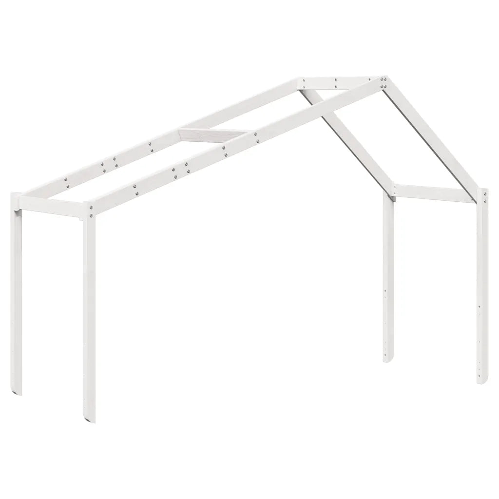 Letto a Castello con Tetto Bianco 90x200 cm in Legno di Pino 3282037