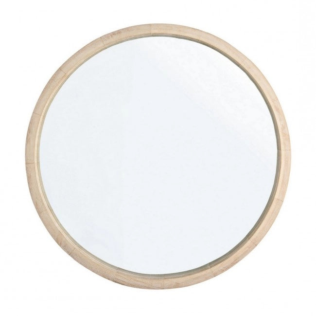 Specchio Tondo Legno Naturale Moderno da Parete 52 cm - YOUNG