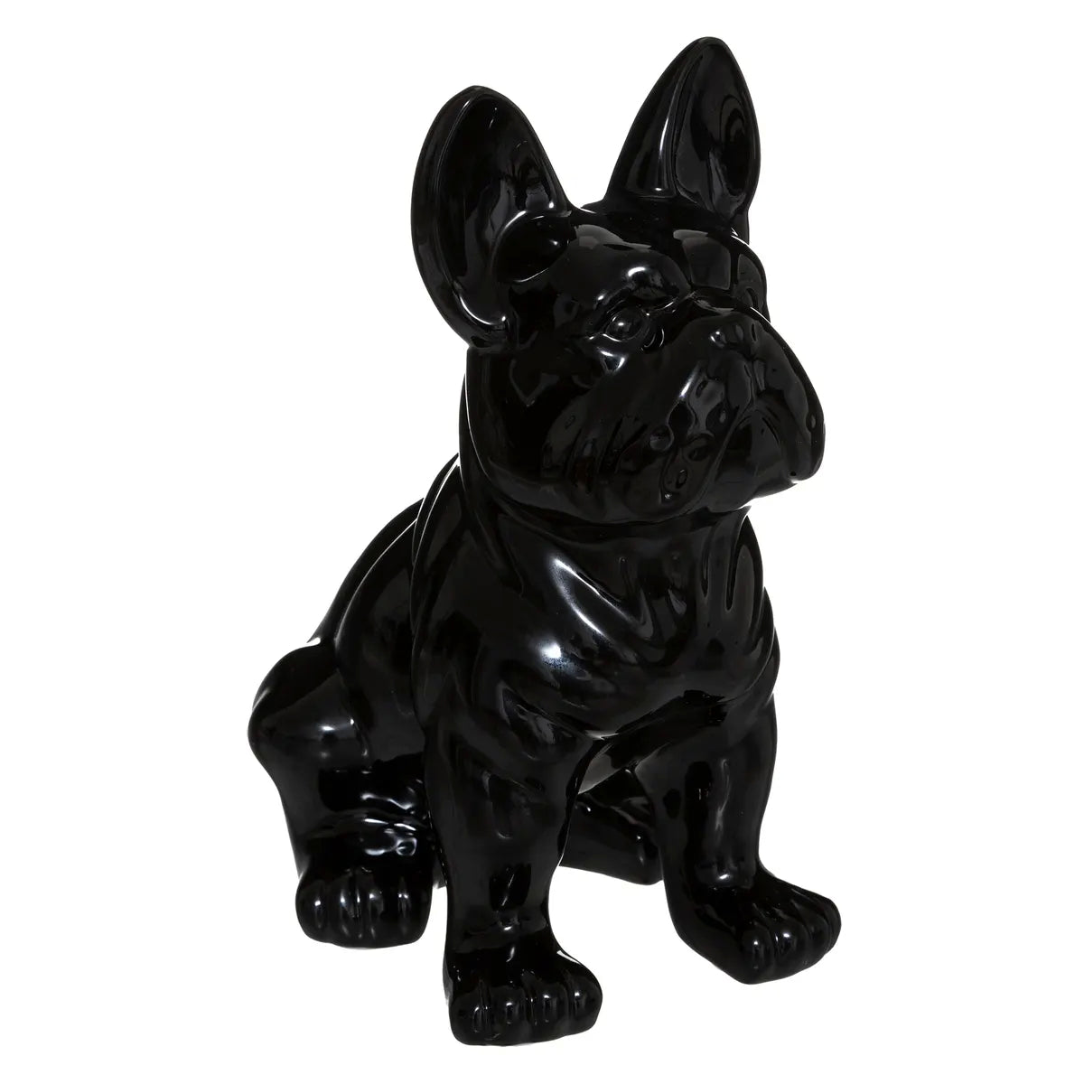 Statuetta bulldog in ceramica da H.12 cm Nero