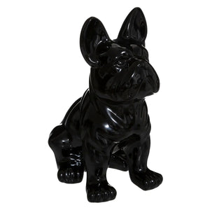 Statuetta bulldog in ceramica da H.12 cm Nero