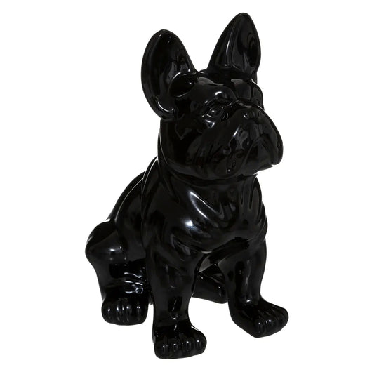 Statuetta bulldog in ceramica da H.12 cm Nero
