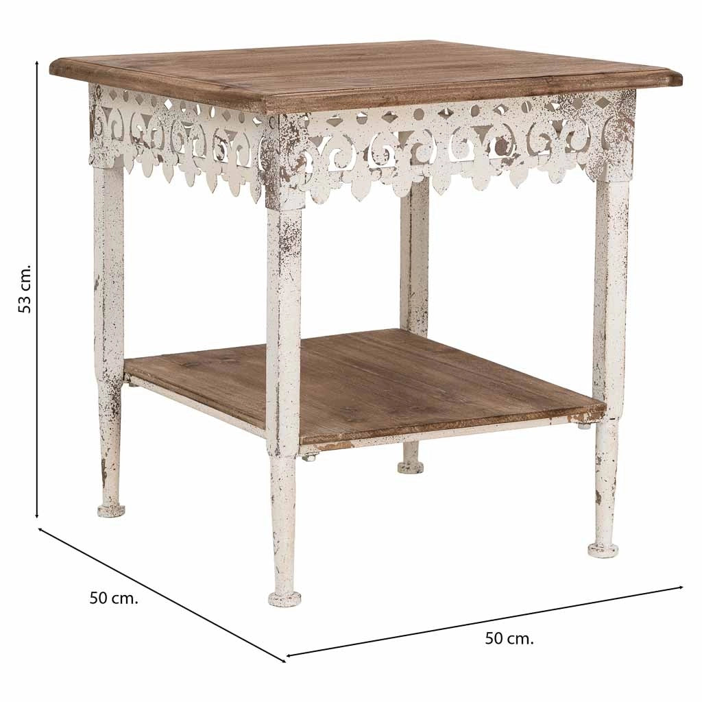 Tavolino da caffè in legno marrone, 50x50x53 cm (altezza)