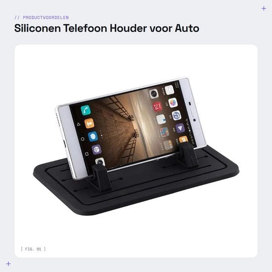 Supporto per Telefono Adattabile - Otre in Gomma - Supporto per Auto - Stand per Cruscotto - Forte Aderenza - Disegno di Attacco Flessibile - Supporto per Auto