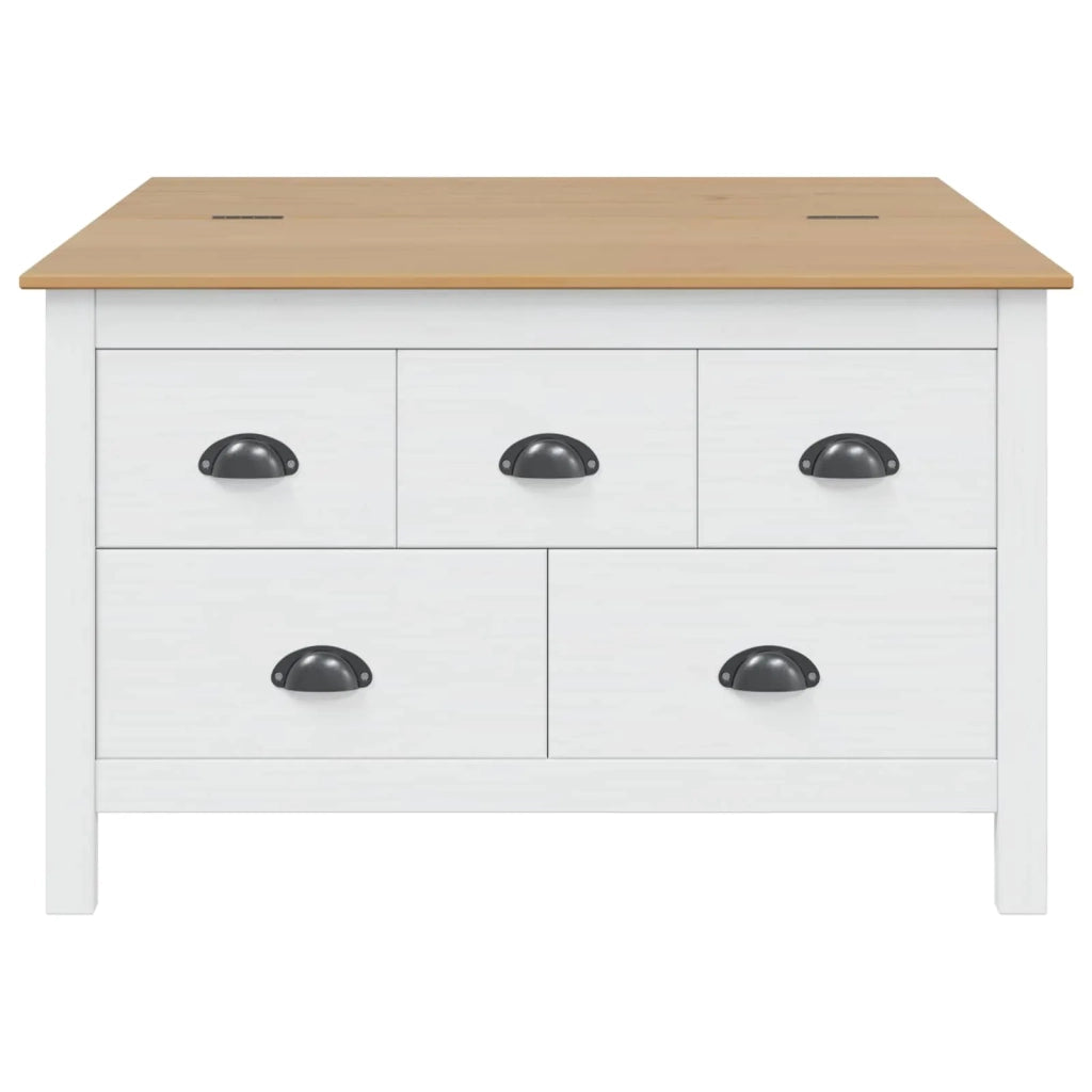 Tavolino da salotto con cassetto HILL Bianco e marrone miele 42025041