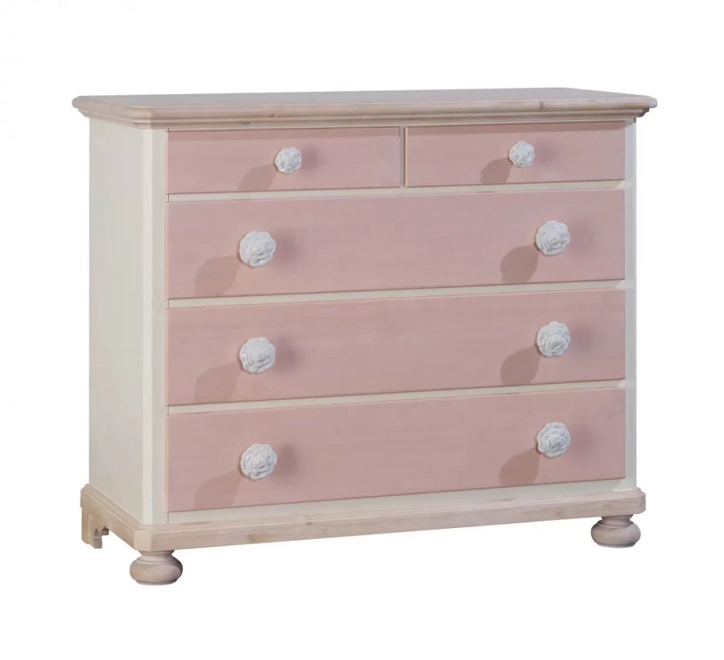 Como 5 cassetti in legno rosa e miele l.118 p.52 h.99 (2208) - Mobili 2G