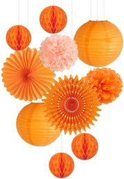 Set di 9 Lampioni in Papier - Decorazione di Festa - Decorazione da Tavola - Decorazione da Parete - Facile da Montare - Materiale di Alta Qualità