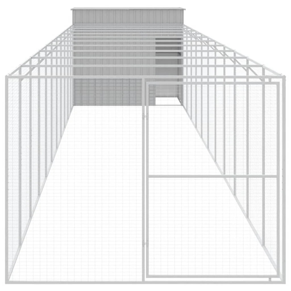 Cuccia per cani con recinto chiaro 214 x 1273 x 181 cm grigio 02_0043504