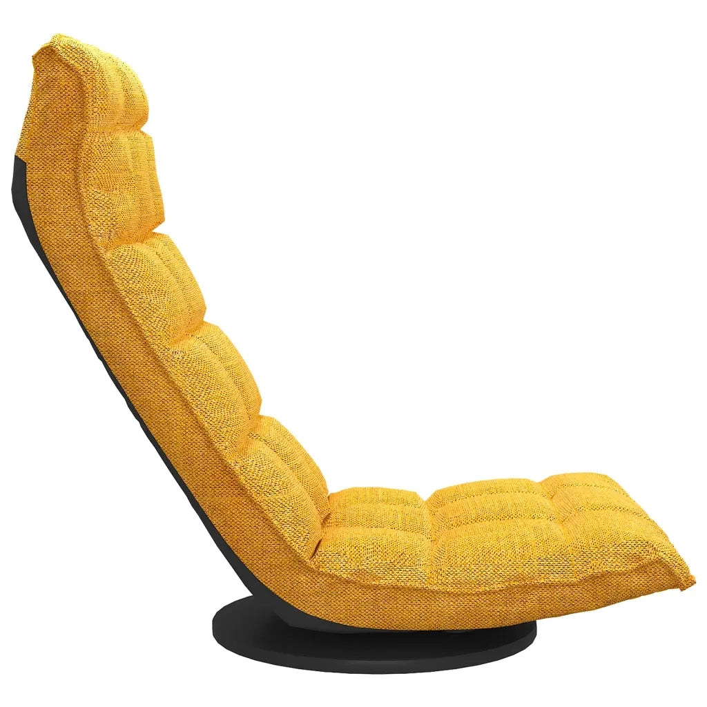 Sedia da Pavimento Girevole Giallo Senape in Tessuto 336581
