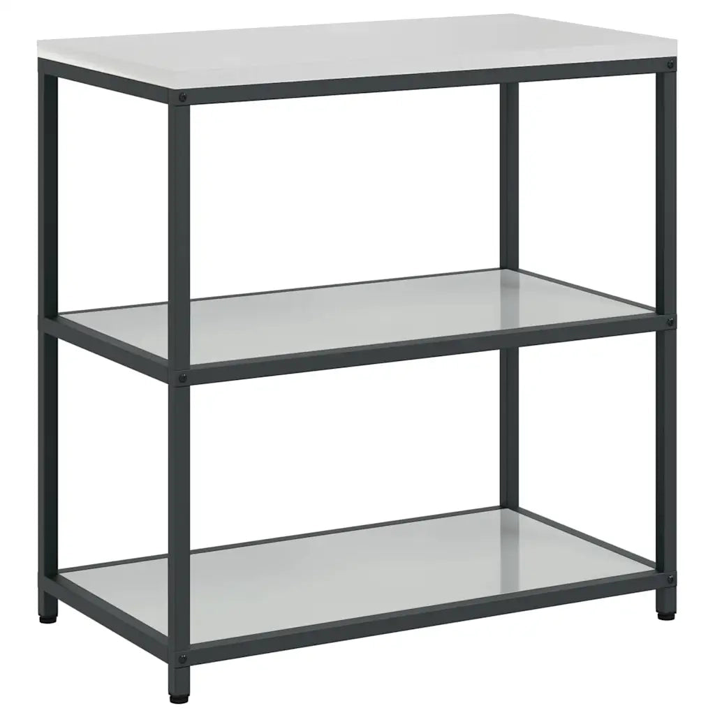 vidaXL Set di Stoccaggio per Cucina 2 pcs Argento 150 x 50 x 92 cm