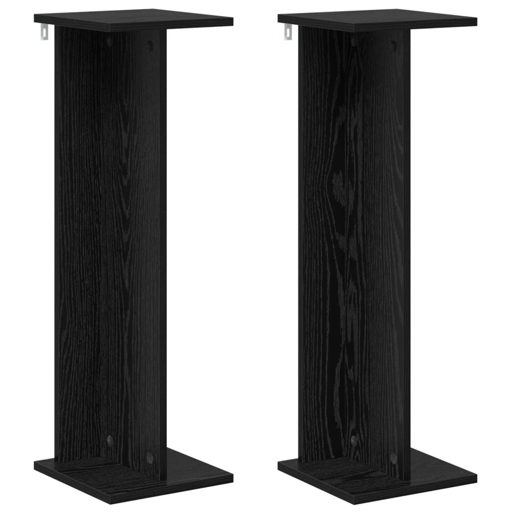 Supporto per piante 2 pcs Rovere Nero 25 x 25,5 x 80,5 cm