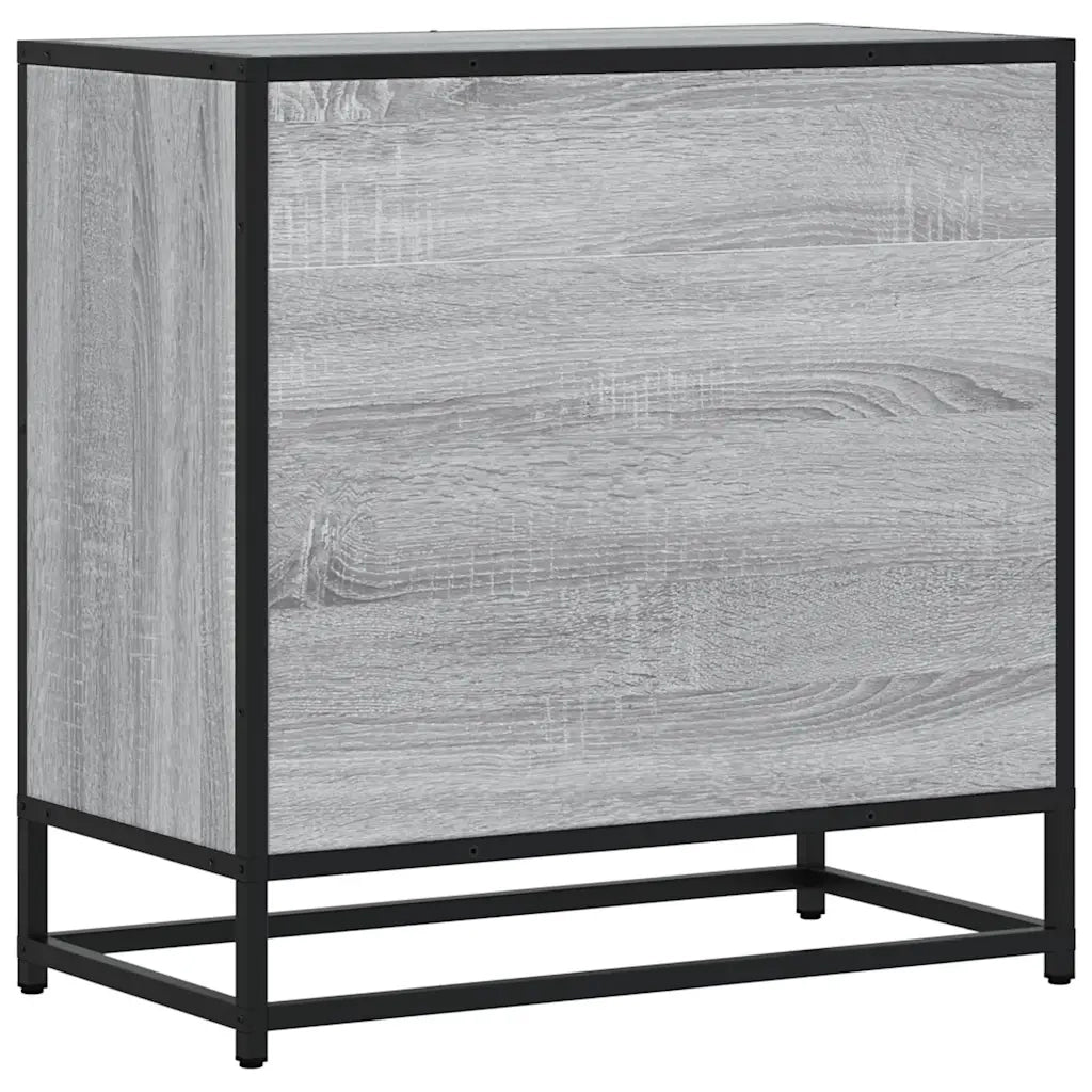 Comodino-Tavolino da notte Grigio Sonoma 60x31x60 cm Legno Multistrato e Metallo