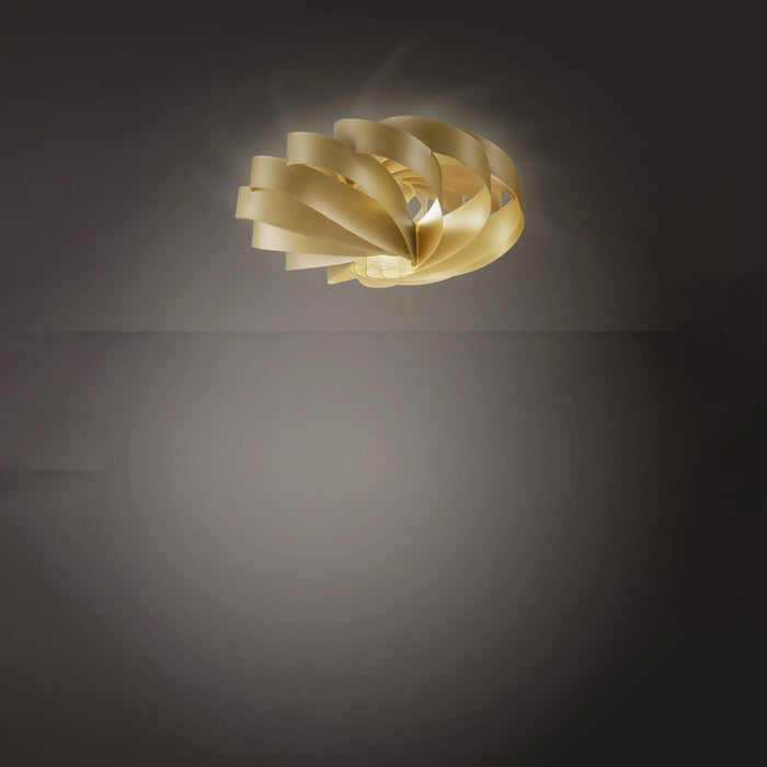 Plafoniera Moderna Flat Polilux ® New Gold 1 Luce E27 D60Cm