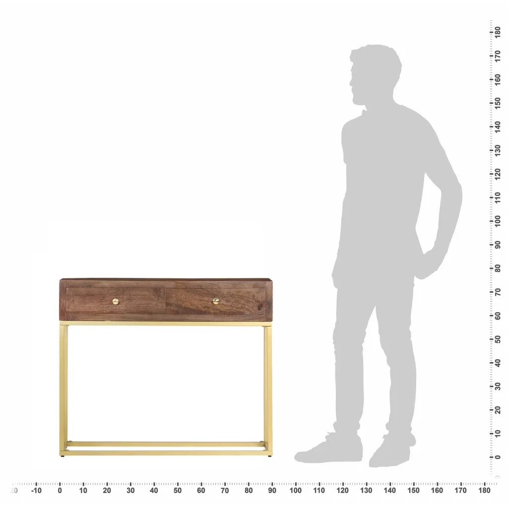 Tavolo Consolle 90x30x75 cm in Legno Massello di Mango 286555