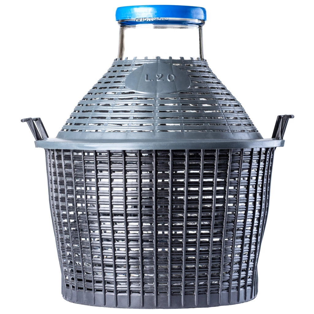 KADAX Lady's Balloon 5L Carboy per vino e liquori in un cestello Bottiglia da un gallone per vino con tappo