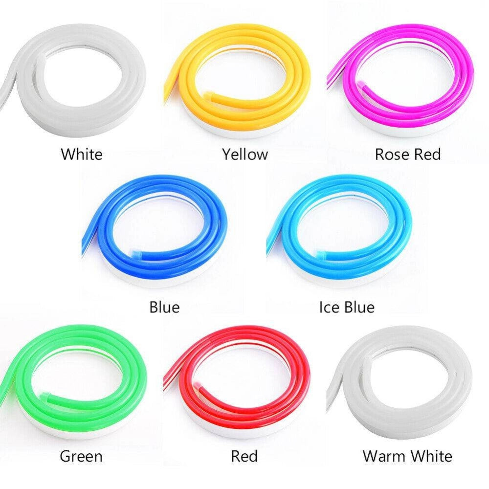 Trade Shop - Strip Led Fluorescente Effetto Tubo Neon Colorato Impermeabile In Silicone Dc12v - -bianco Freddo      -