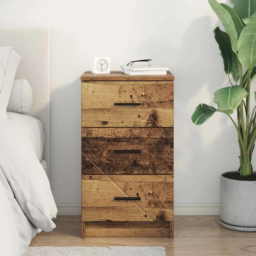 Armadio da Notte con cassetto Legno vecchio 38 x 38 x 66 cm