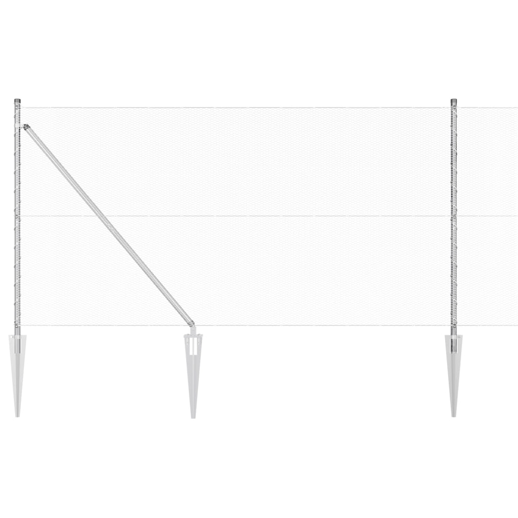 Set di Recinzione Set di 2 Acciaio zincato 25 m Durevole