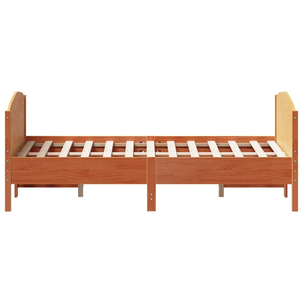 Letto senza Materasso Marrone Cera 135x190 cm in Legno di Pino 3216184