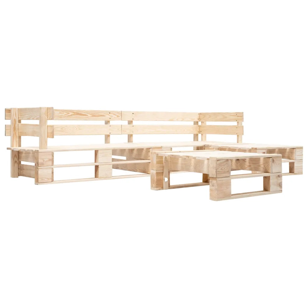 Divani da Giardino su Pallet 4 pz Cuscini Grigi in Legno cod mxl 119265