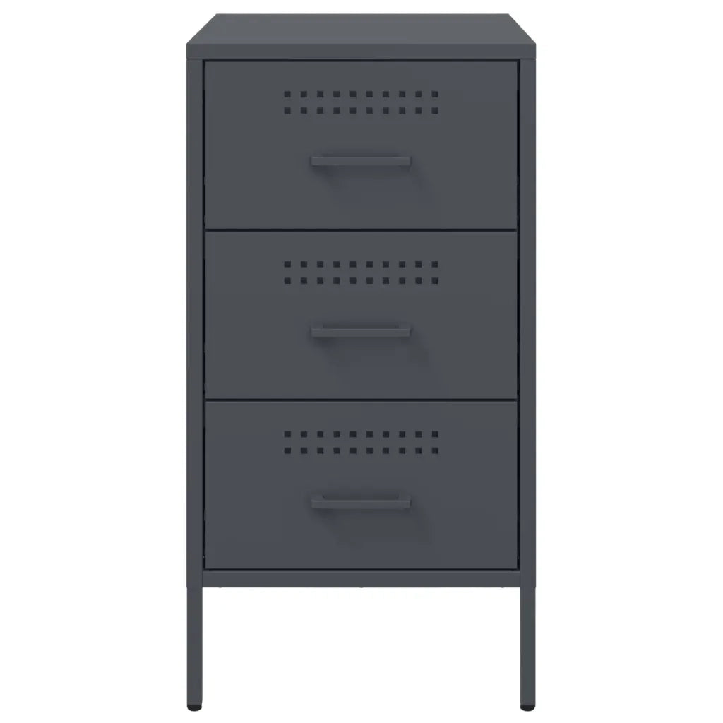 vidaXL Comodino Antracite 36x39x68 cm in Acciaio