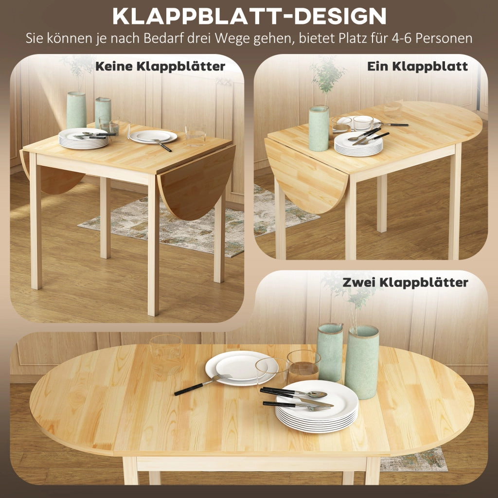 Tavolo da pranzo allungabile pieghevole ¨C zephmum ¨C legno 140x70x75 cm