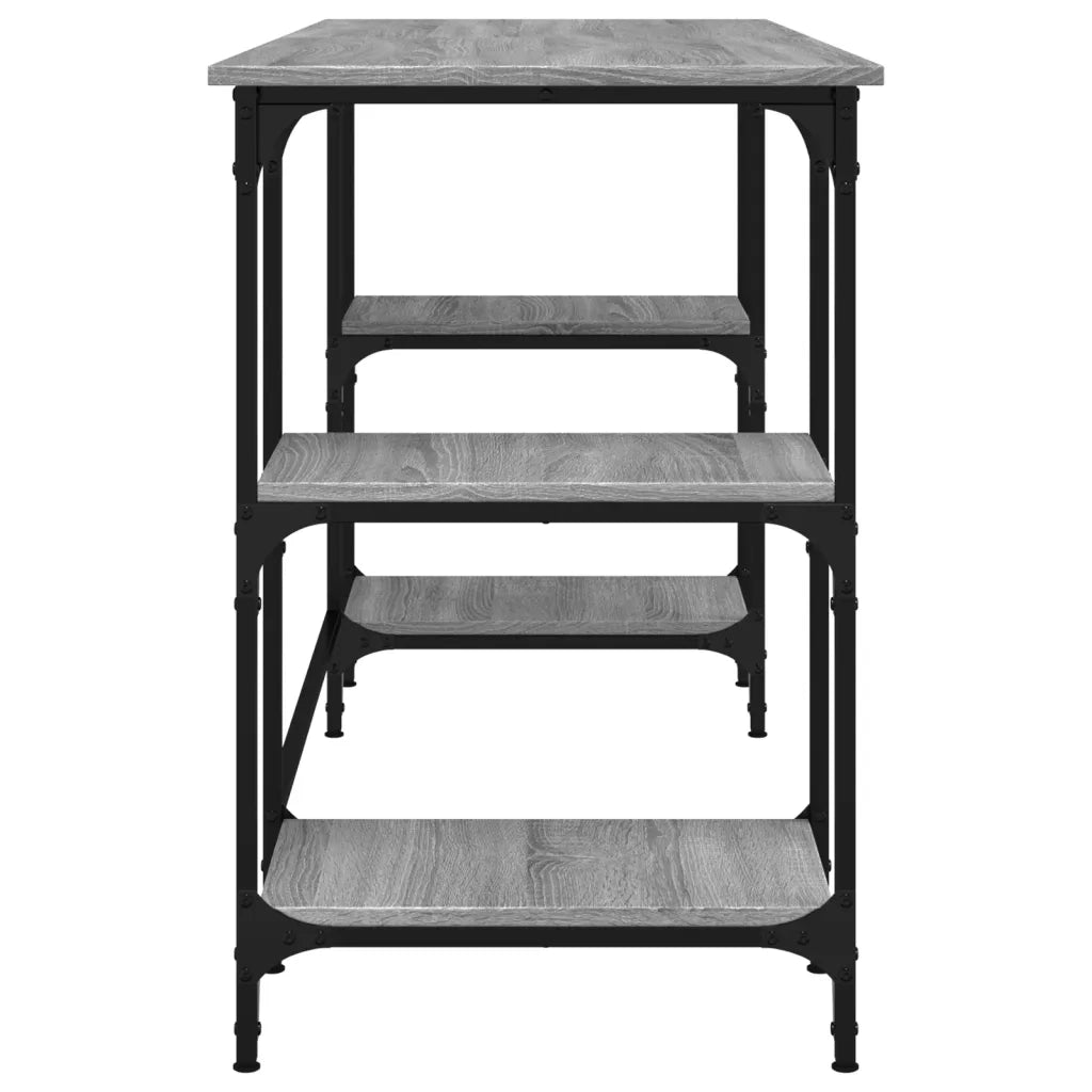 Scrivania Grigio Sonoma 140x50x75cm Metallo e Legno Multistrato 845329