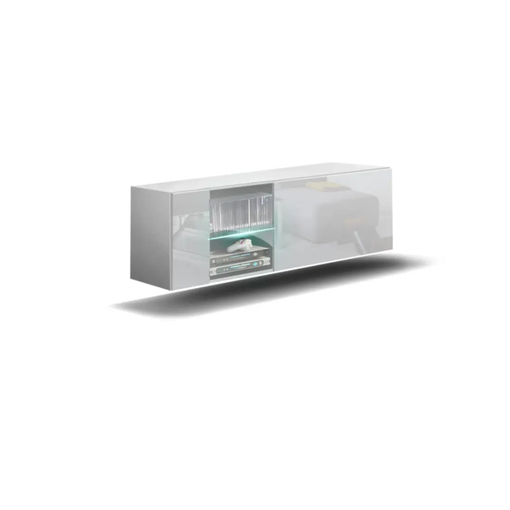Mobile da salotto bianco collezione CEPTO 37x91cm, 1 porta, 2 ripiani, 2 nicchie.