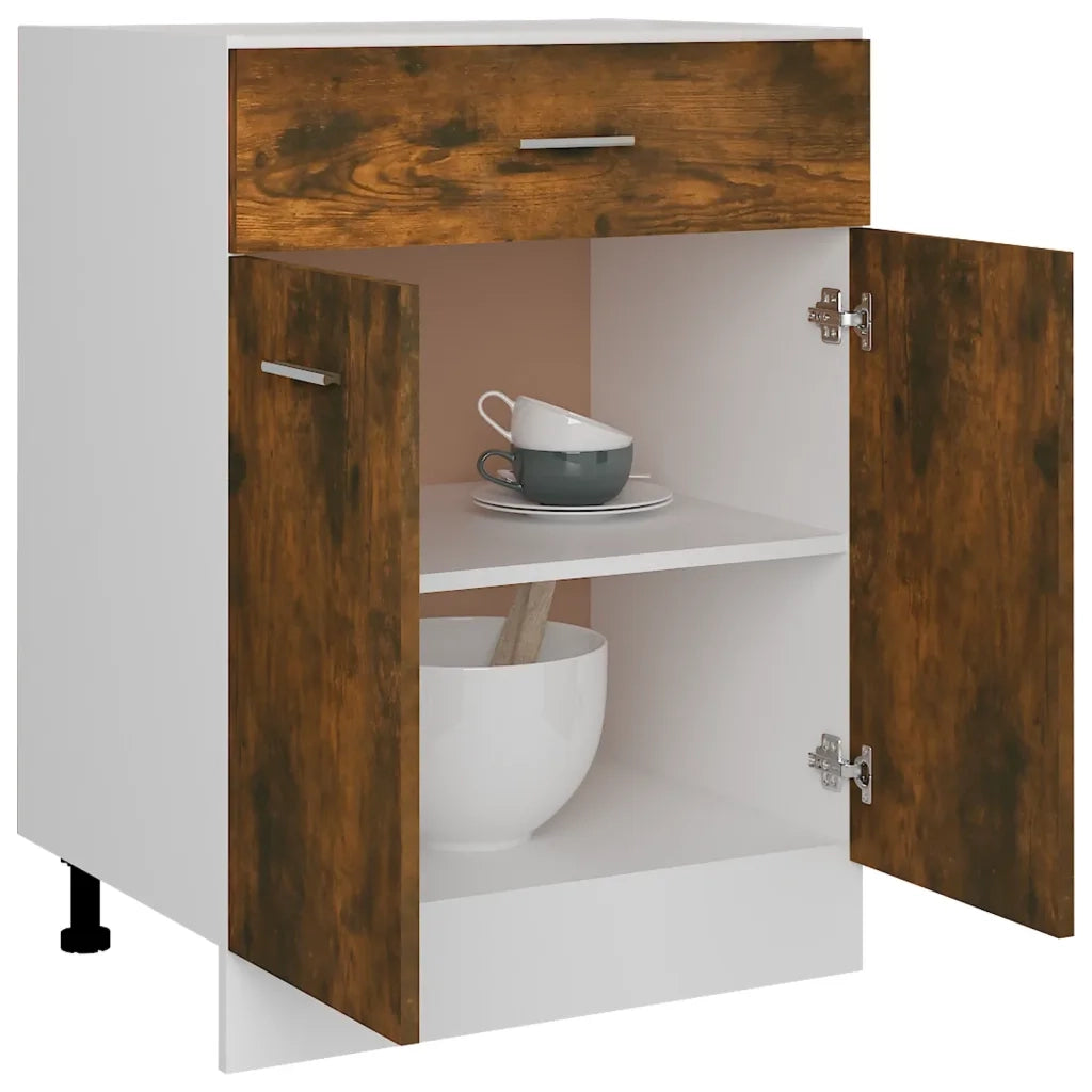 Mobiletto Rovere Fumo 60x46x81,5 cm in Legno Multistrato cod mxl 68761