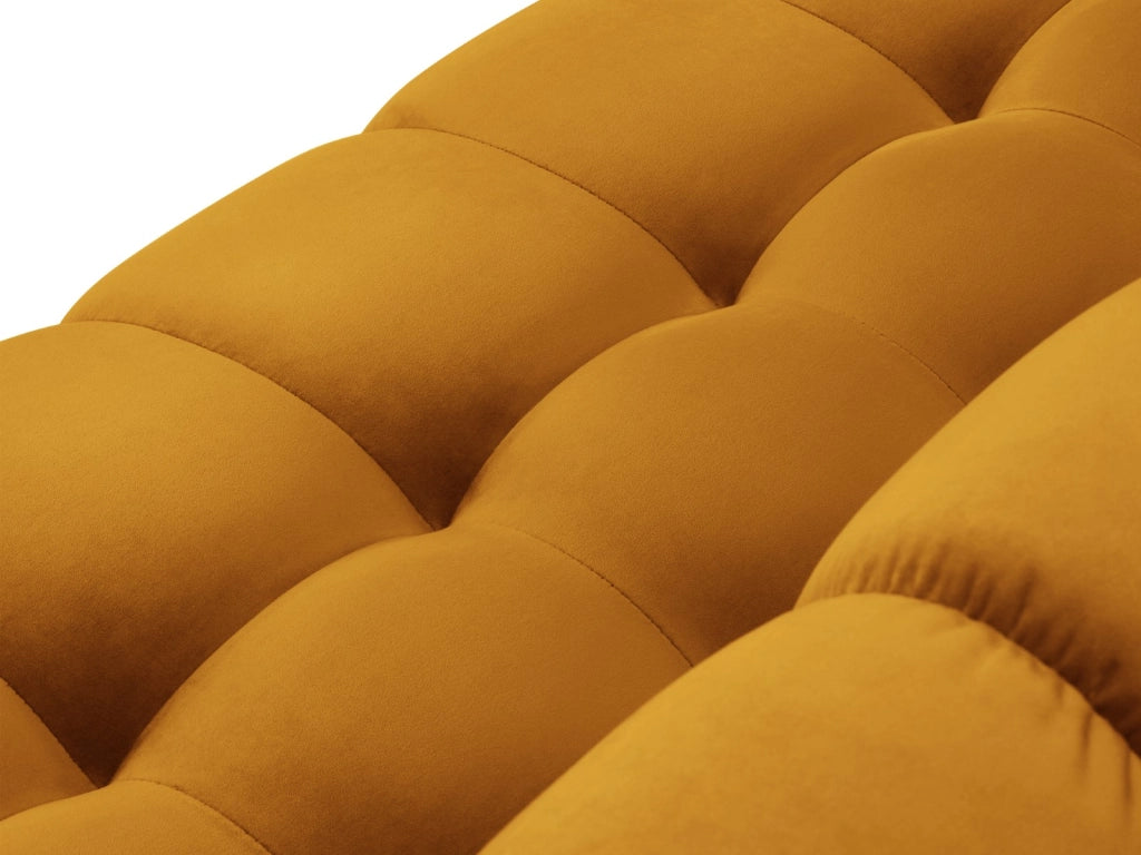 Cosmopolitan Design - Divano angolare destro "Bali" 5 posti in velluto giallo 
