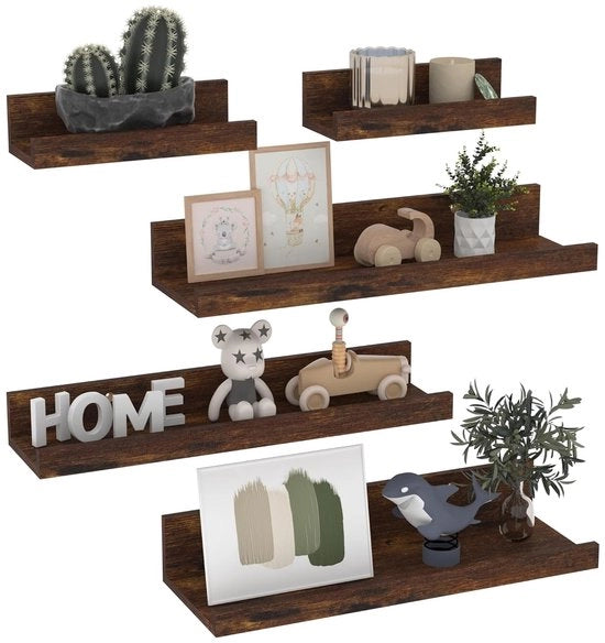 Set di assi da parete multifunzionale e stile - set di 5 - legno di abete