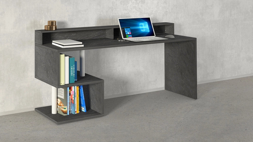 Scrivania a Giorno 180x60x92,5 cm Esse Report Grigio