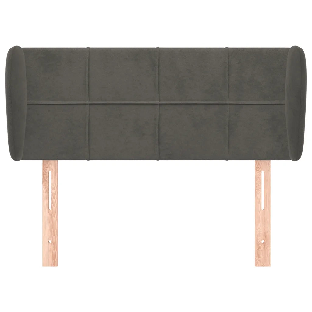 Testiera ad Orecchio Grigio Scuro 103x23x78/88 cm in Velluto 3117187