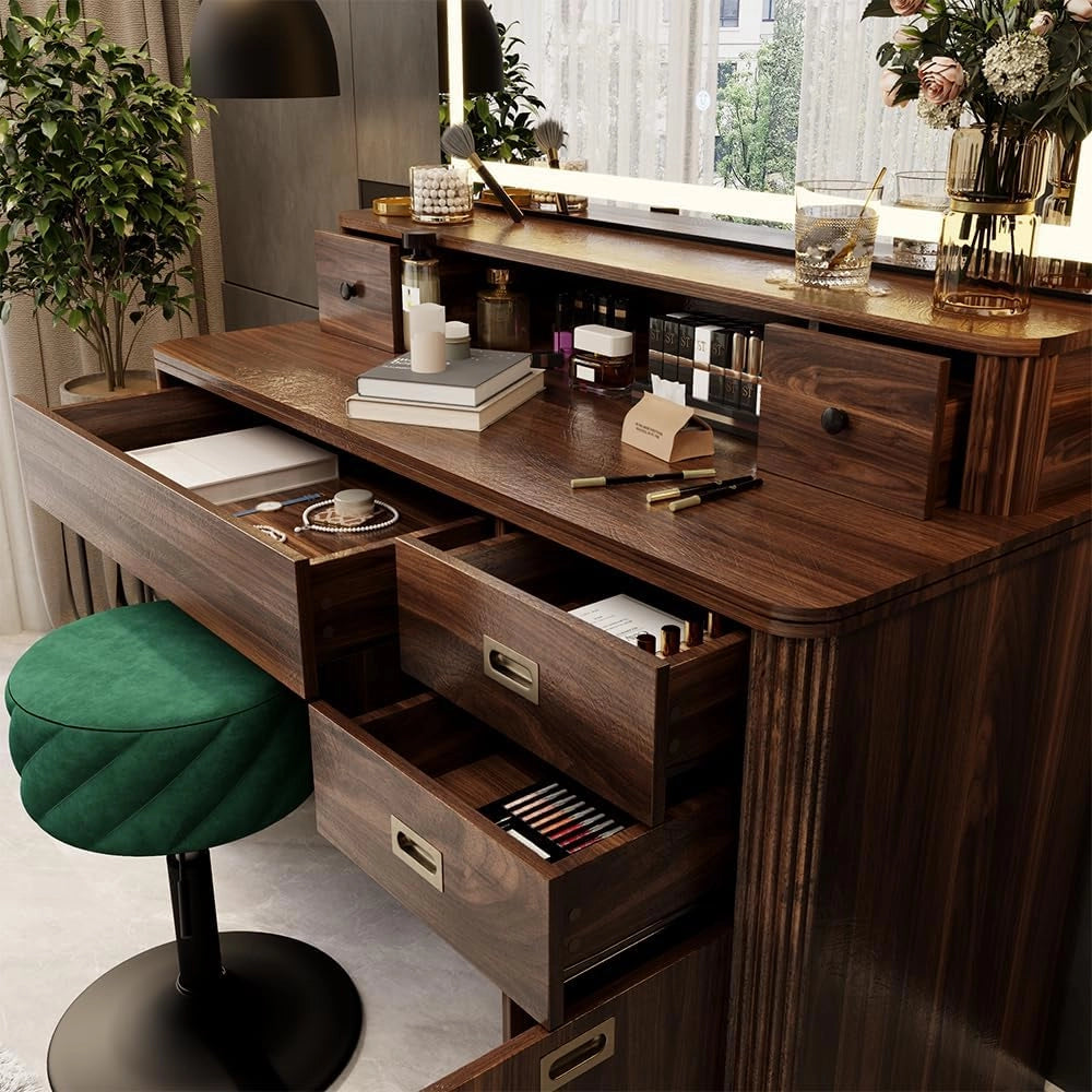 Tavolo da toilette Neria, Rovere rustico, 120 cm Senza specchio, Design rustico per un'atmosfera calda e naturale nell'ambiente