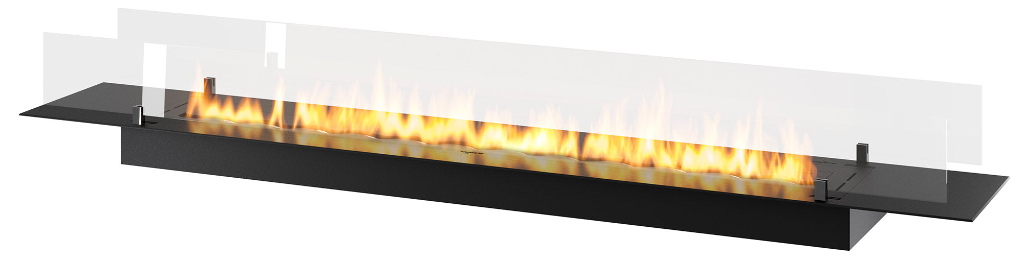 Bruciatore a Bioetanolo da Incasso 200x32x15 cm Insert Slim 2000 Nero con Vetro