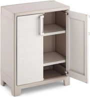 Armadio Basso Gulliver 2 Ante 80x44x100 cm in Resina con Ripiani Regolabili e Cerniere in Metallo per Interno ed Esterno Keter