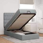 Struttura Letto Pouf con Materasso 90x190 cm in Tessuto