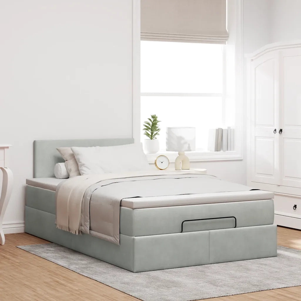 Struttura Letto Pouf con Materasso 120x200 cm Velluto 3312542