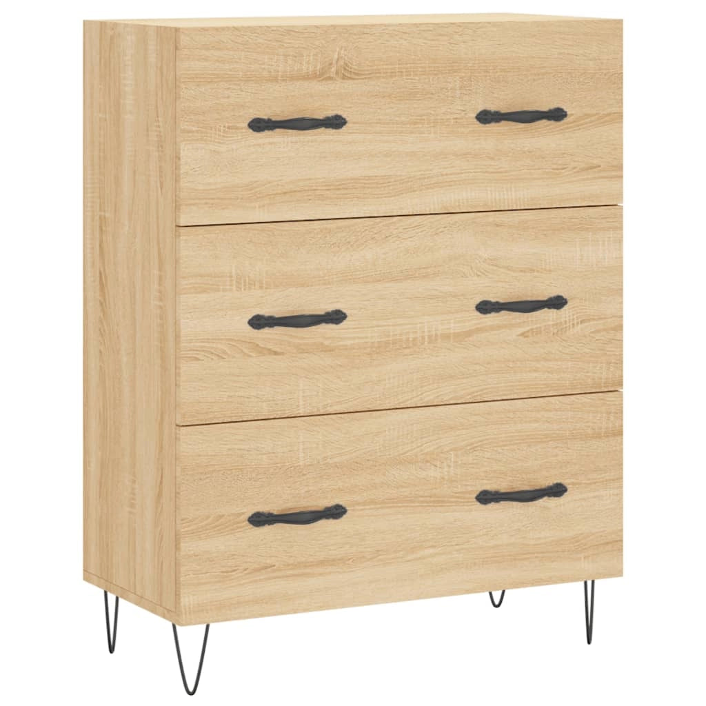 Buffet credenza cassettiera armadio mobile contenitore organizer cucina soggiorno salotto rovere Sonoma alto 69,5 x 34 x 180 cm legno ingegnerizzato marrone 02_0034112
