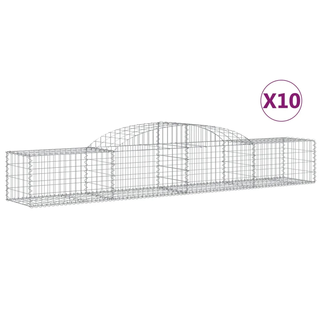 Cesti Gabbioni ad Arco 10 pz 300x30x40/60 cm Ferro Zincato 3146655