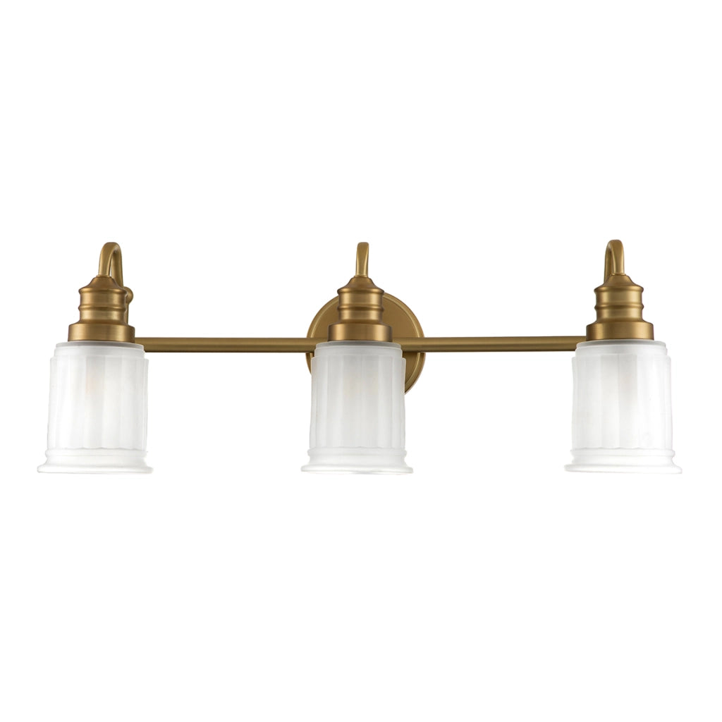 Applique bagno oro Swell 3 vetri opali 3xG9 Quoizel