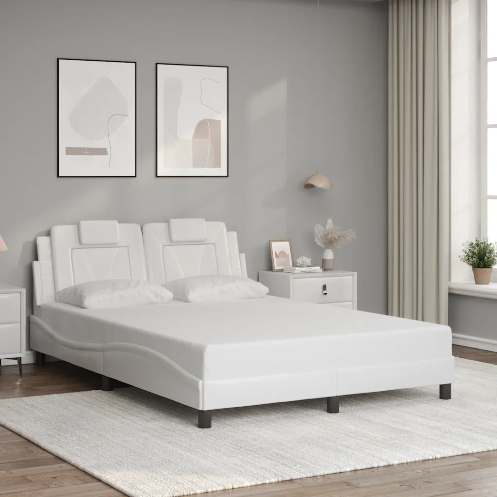 Giroletto Viana senza Materasso Bianco 140x190 cm in Similpelle