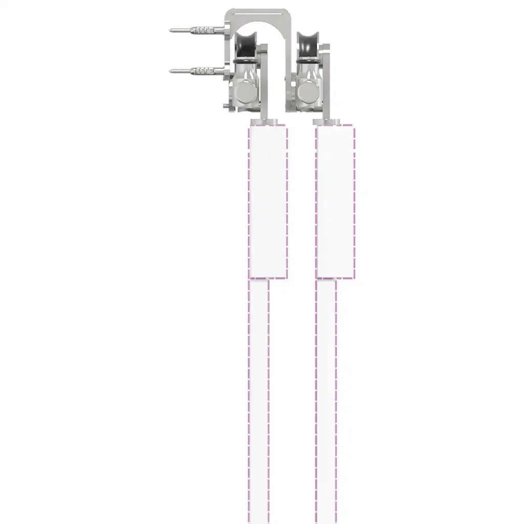 Kit Binari Porta Scorrevole 200 cm Acciaio Inossidabile Argento 3295760